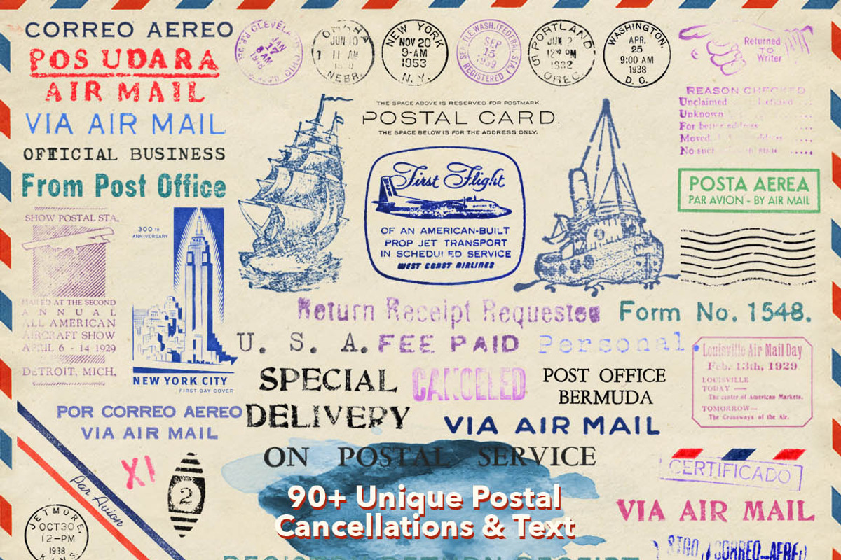 Airmail Postal Kit 140 Items, an Object Graphic by Piddix Archives (Photo 4 of 5)
