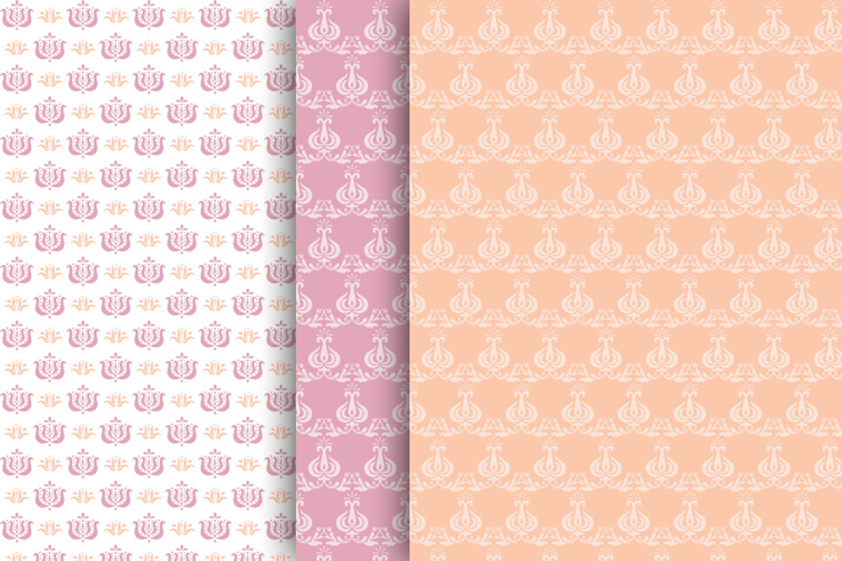 Lily Damask Peach & Mallow Paper preview 2