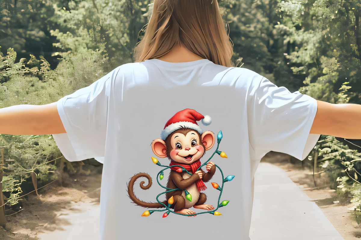 Cute Christmas Monkey Sublimation Bu, an Illustration by CrexoraLab (Photo 5 of 5)
