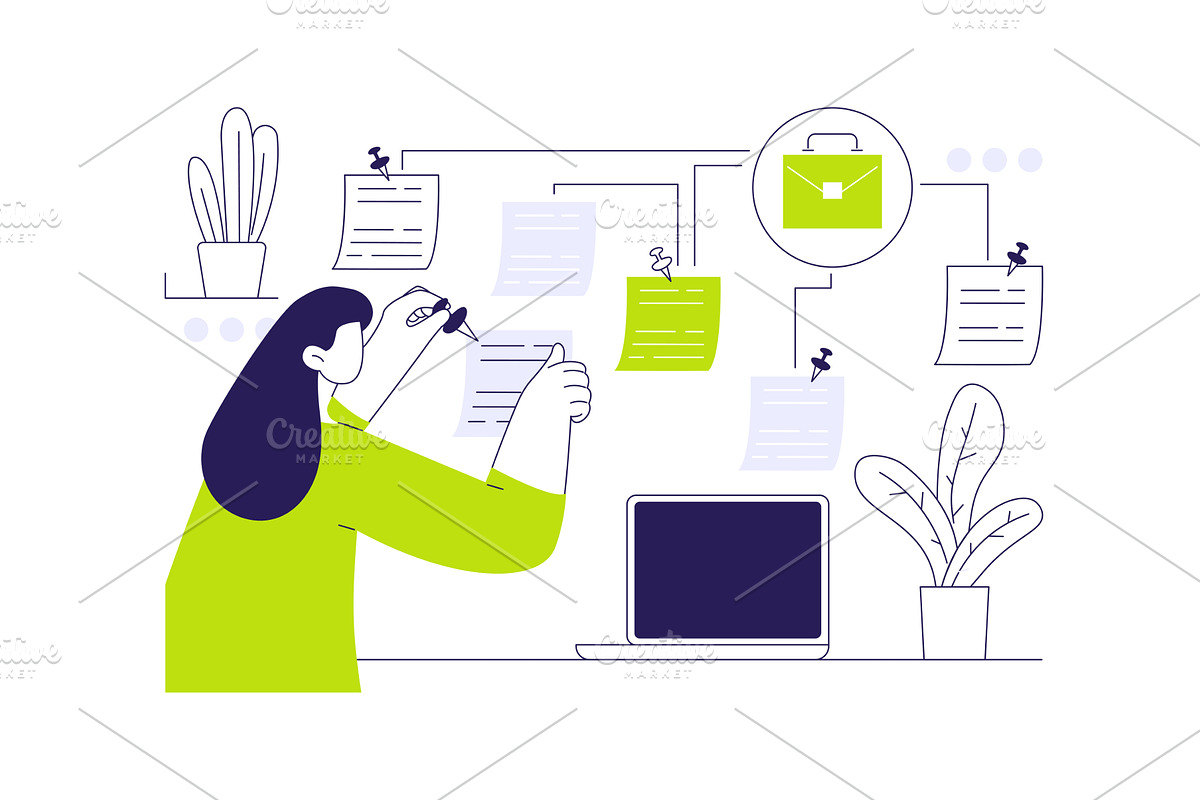 Self-management isolated cartoon, a Finance Illustration by Visual Generation