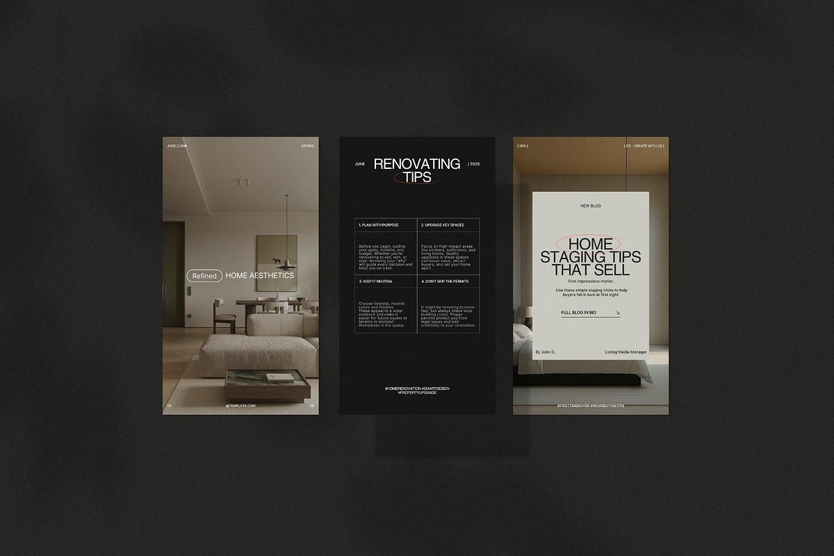 Real Estate Instagram Template Kit, a Social Media Template by Prapti Design (Photo 2 of 10)