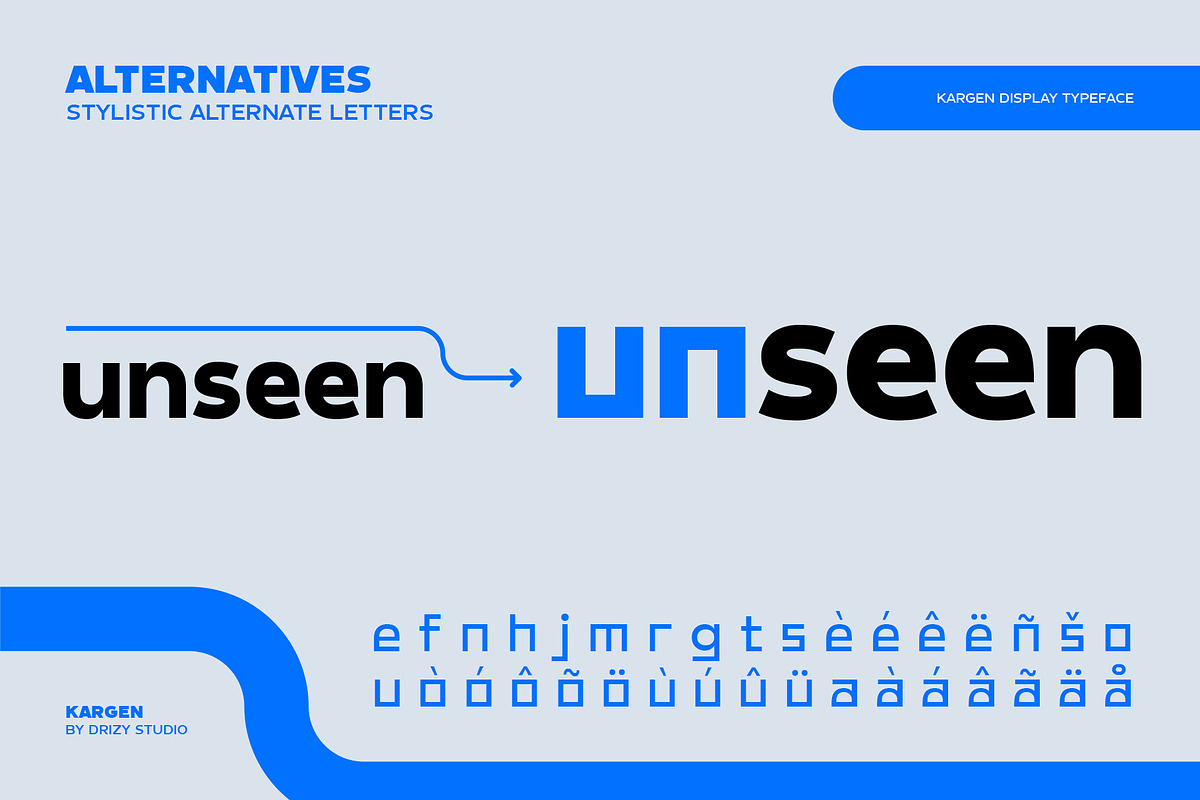 Kargen - Sans Serif Display Typeface, a Sans Serif Font by Drizy (Photo 5 of 10)