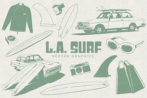 Los Angeles Surf Vector Graphics