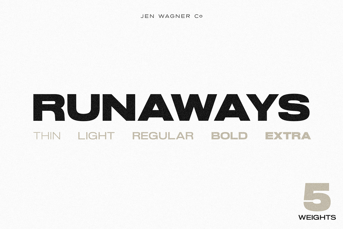 Runaways | A Powerful, Bold Sans, a Sans Serif Font by Jen Wagner Co (Photo 1 of 12)