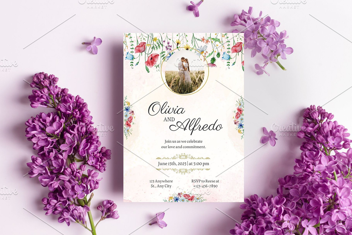 Wildflowers wedding invitation, an Invitation Template by Sania (Photo 5 of 5)