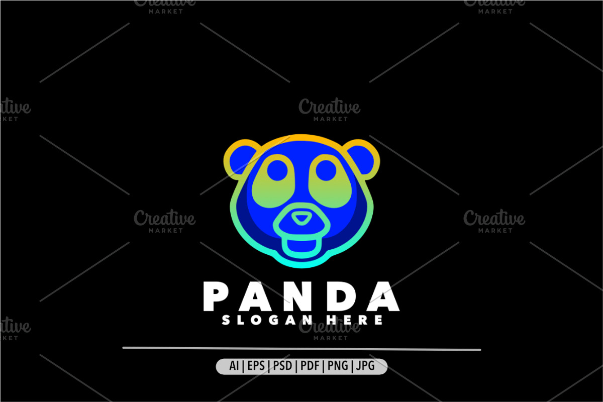 Panda gradient logo template, a Design Template by Bayuktx