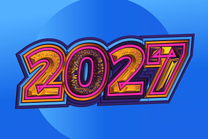Happy New Year 2027 Text Effect, a Layer Style Add-On by CreativeShaper