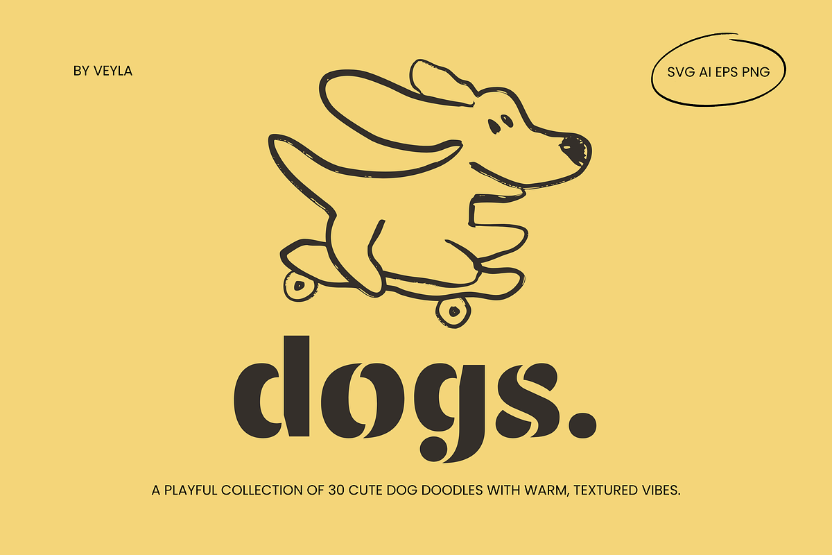 DOGS: Naive Vector Dog Illustrations, an Animal Illustration by Veyla (Photo 1 of 11)