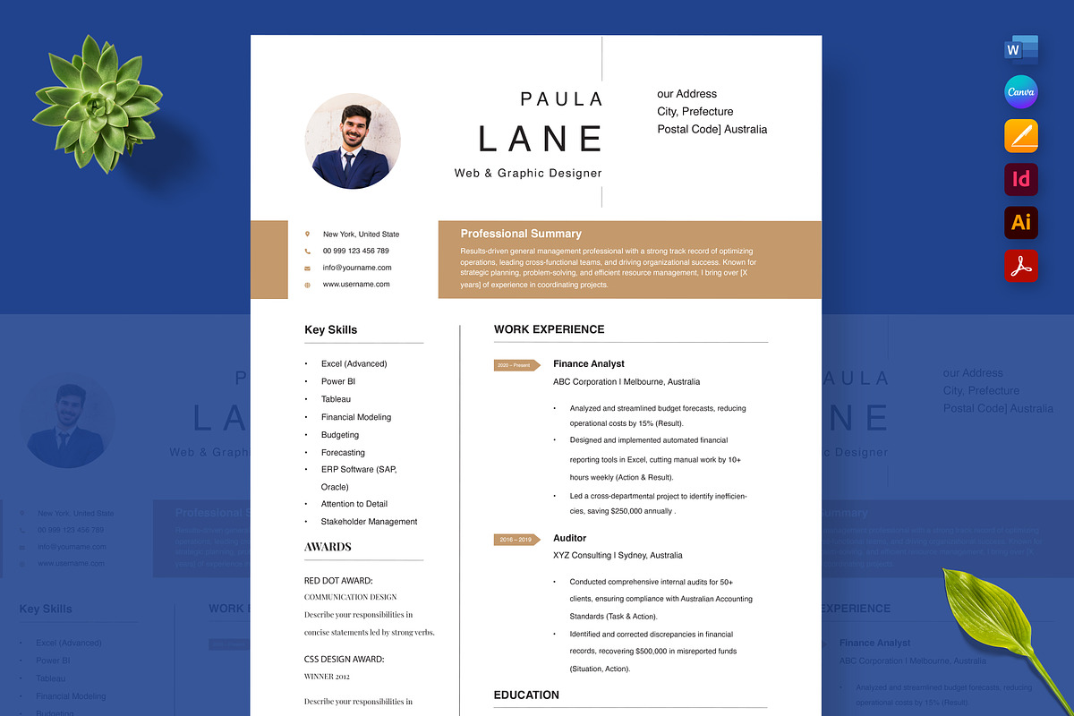 Professional Job Application Templat, a Resume Template by Nur Designer (Photo 3 of 4)