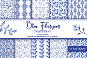 Blue flowers design. Blue pattern, a Decorative Illustration by Alla Art Poster (Thumbnail 7 of 8)