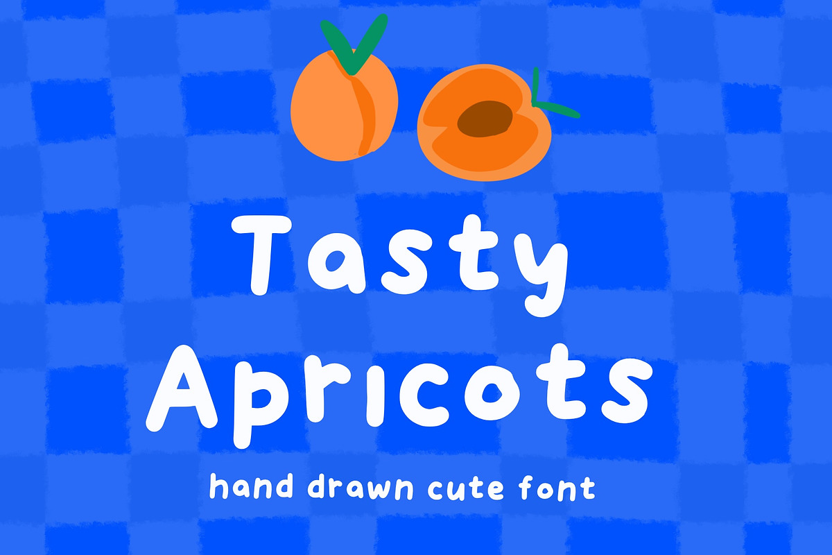 Tasty Apricots - handdrawn cute font, a Handwritten Font by Ashiya Pixel (Photo 1 of 12)