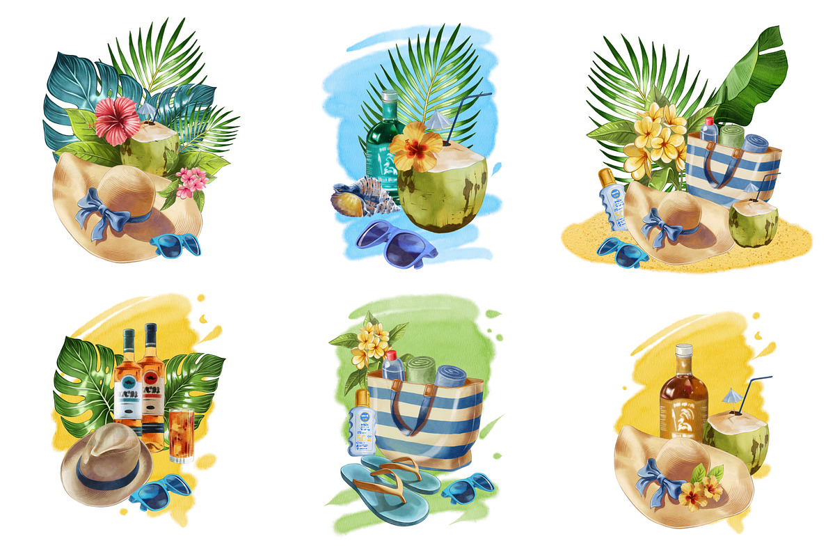 Summer vacation on the beach., a Seasonal Illustration by IrynaPanashii (Photo 5 of 9)