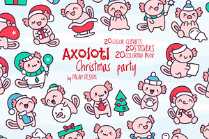 Axolotl Xmas Illustration Pack, a Seasonal Illustration by Palau