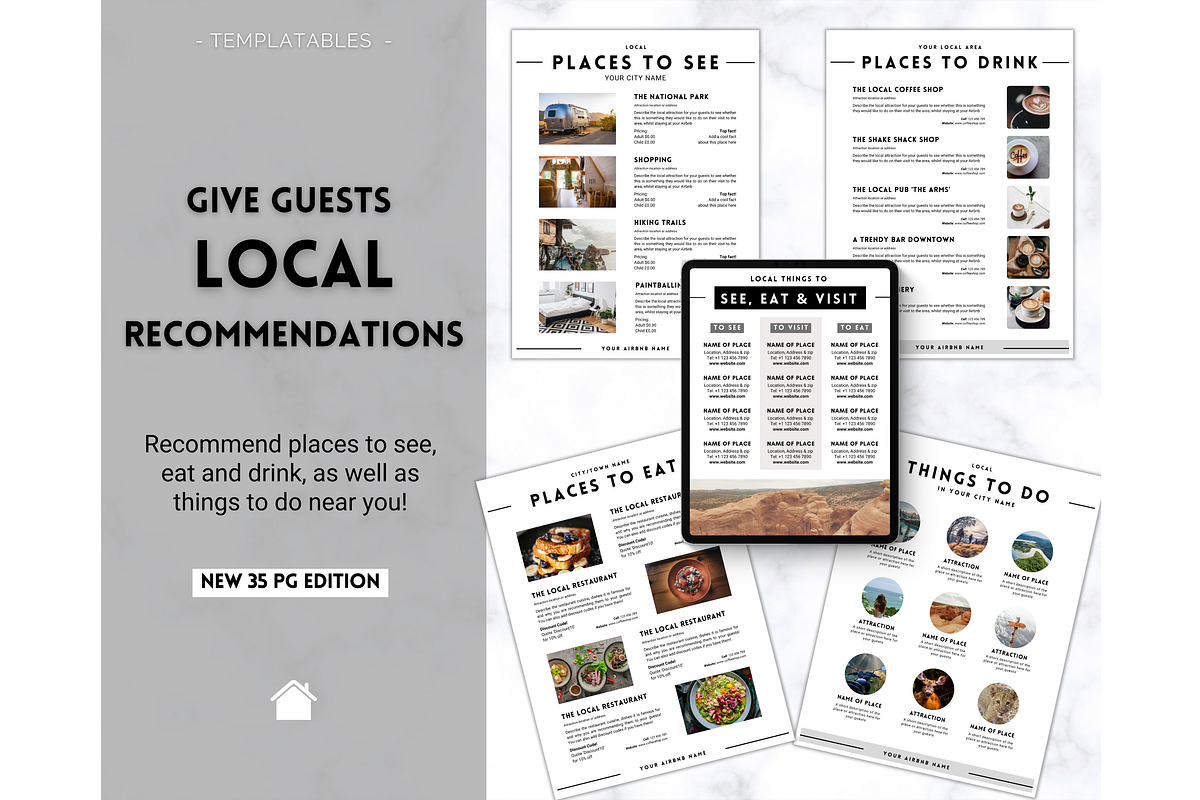 Airbnb Welcome Book Template 35pgs, a Poster Template by Templatables (Photo 5 of 11)