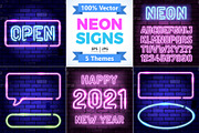 Neon Signboards Frame Alphabet, a Decorative Illustration by TAlex (Thumbnail 1 of 6)