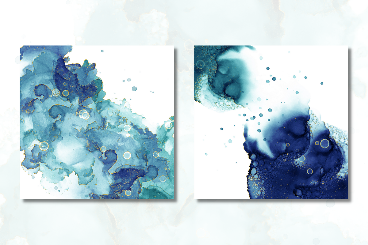 Blue Lagoon Alcohol Ink Textures, a Texture Graphic by Angela Roze (Photo 3 of 9)