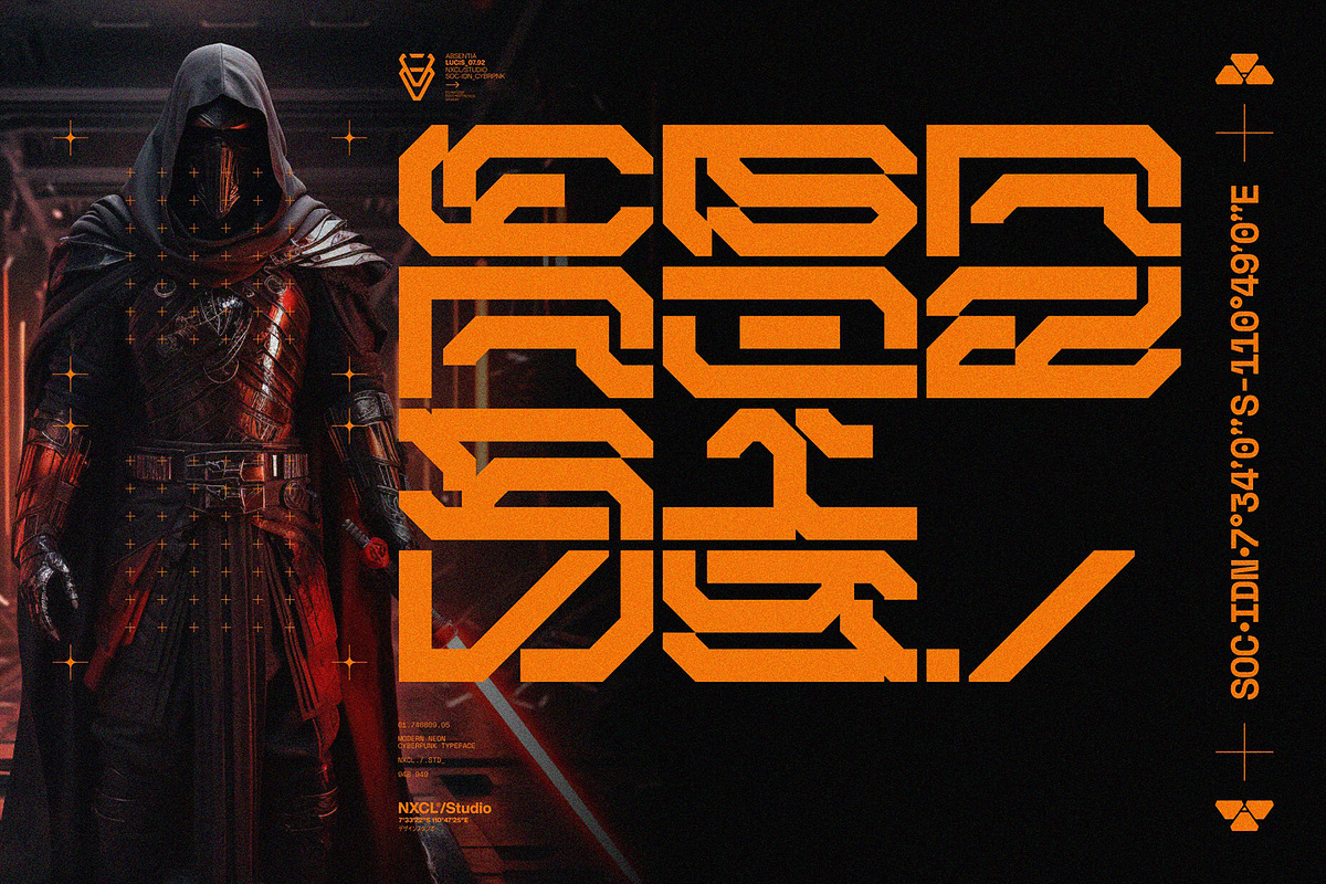 NCL BRAYQOSE - Cyberpunk Font, a Sans Serif Font by Enxyclo Studio (Photo 4 of 13)