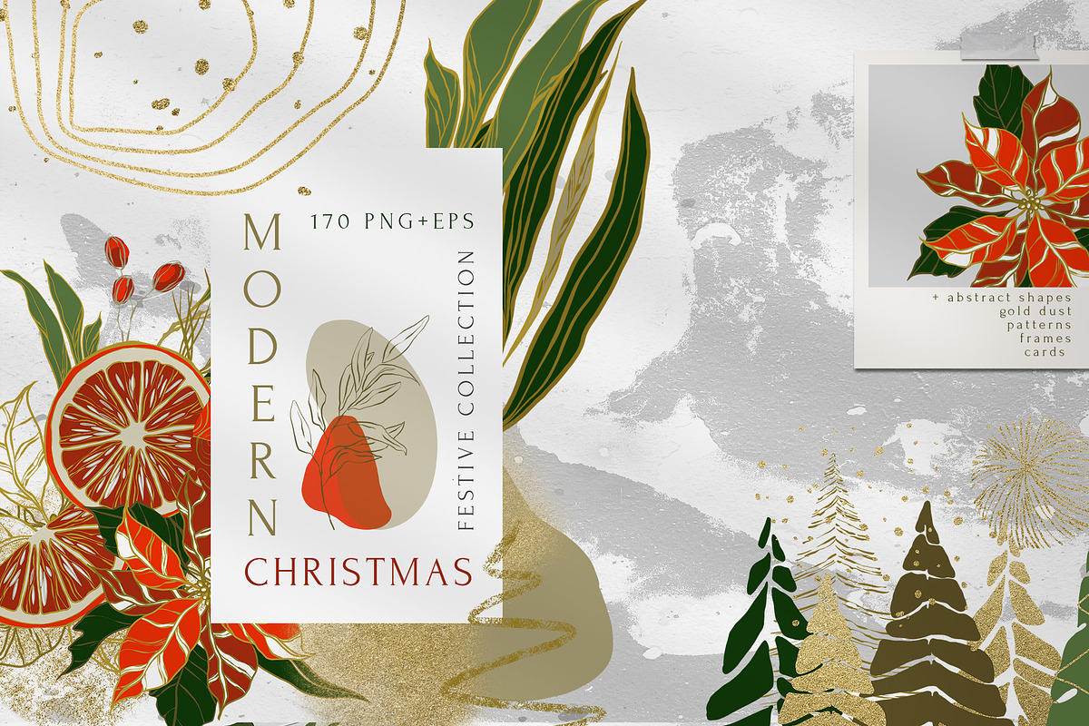 Modern Christmas Abstract Collection, a Texture Illustration by Cat In Colour (Photo 10 of 10)