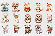 Kawaii Christmas Animal Clipart, an Animal Illustration by Rose Art (Thumbnail 2 of 4)