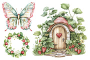 Woodland Animals Strawberry Clipart, a Seasonal Illustration by CitraGraphics (Thumbnail 4 of 4)