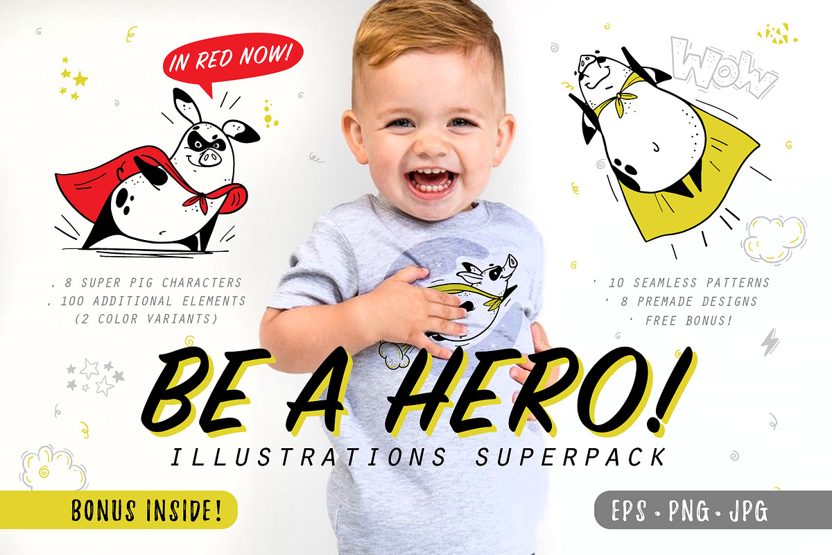 Be a hero! - illustrations clipart, an Animal Illustration by Funnystore (Photo 1 of 15)