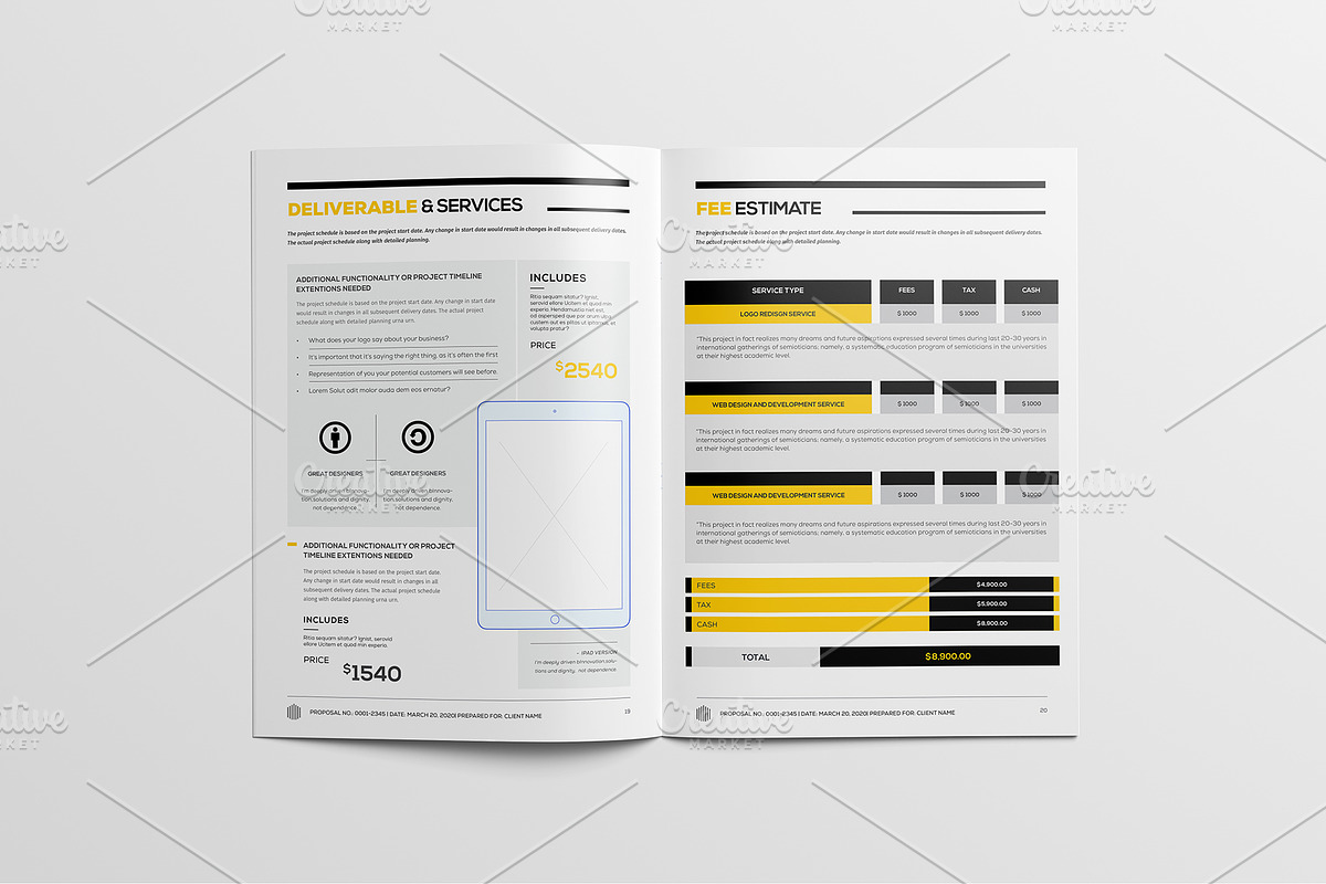 Full Proposal Package Template, a Stationery Template by Mastergfx (Photo 18 of 32)