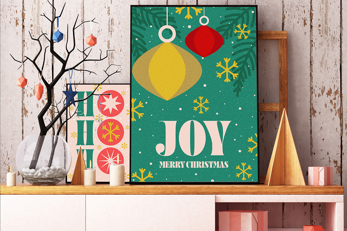 16 Modern Retro Holiday Cards, a Background Graphic by Creative Graphics (Photo 4 of 6)