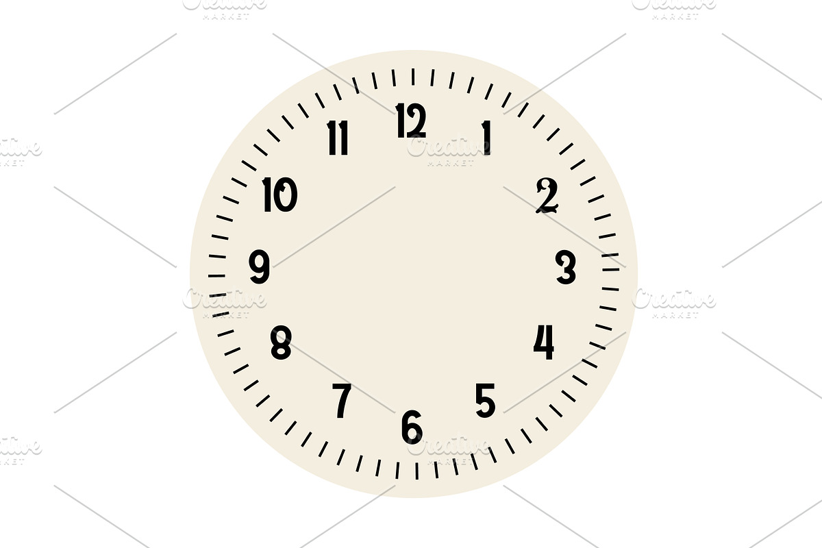 Retro round clock face, an Illustration by Things for designers