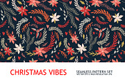 Christmas floral pattern collection, a Pattern Graphic by Anttoniu (Thumbnail 2 of 3)