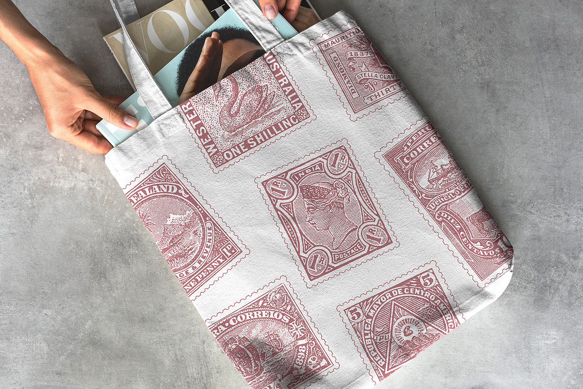 Vintage Postage Stamps Collection, an Object Graphic by Graphic Goods (Photo 5 of 12)