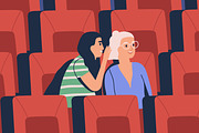 Girls at the cinema, a Person Illustration by Good Studio (Thumbnail 2 of 3)