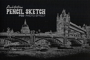 Architecture Sketch Photoshop Action, an Action Add-On by INTENTFX