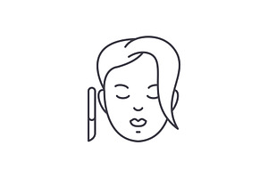 Spa treatments line icon concept