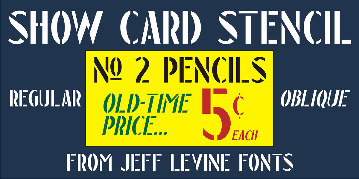 Show Card Stencil JNL, a Sans Serif Font by Jeff Levine Fonts