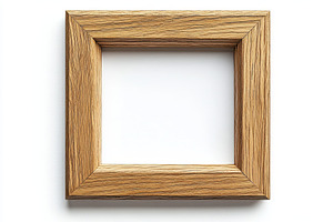 Empty Light Brown Wooden Frame on Wh, a Background Photo by Pixeness Studio