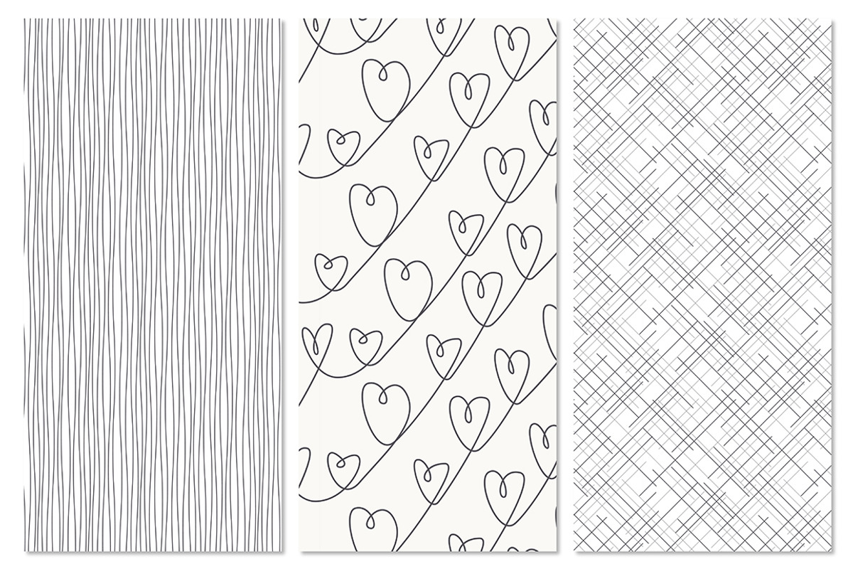 Doodles. Seamless Patterns Set 1 preview 2