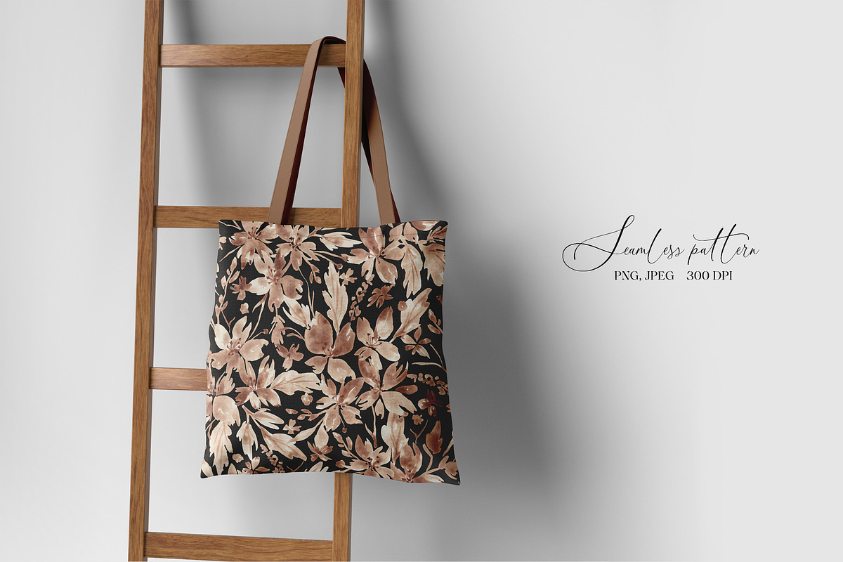 Mocha Mousse Floral pattern, a Pattern Graphic by SirenaArt (Photo 10 of 16)