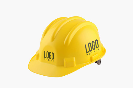 Safety helmet logo mockup PSD