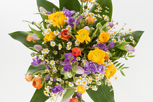Bouquet with ranunculus and freesia