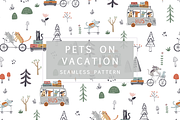 Cute Dogs and Cats Pattern, a Pattern Graphic by Lady Bruniere Design (Thumbnail 1 of 9)