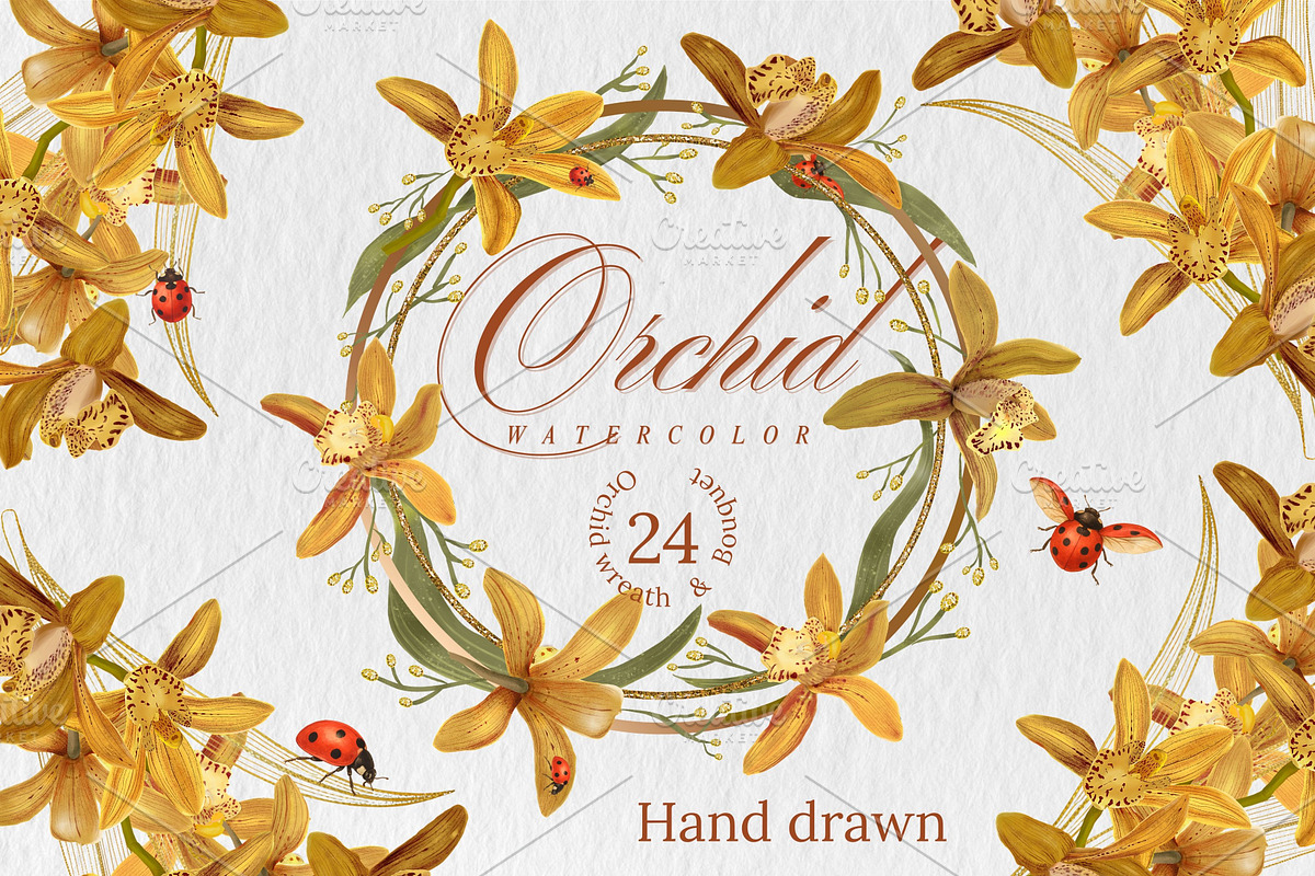 Orchid wreath & Bouquet, an Object Graphic by Floraphoria (Photo 1 of 9)