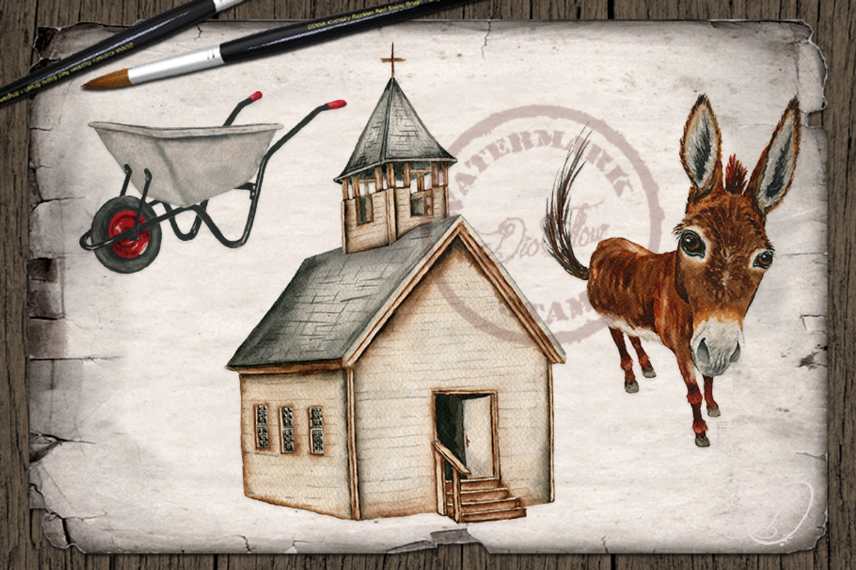 Fancy Farm Watercolor Illustration, an Animal Illustration by DioFlow (Photo 6 of 8)