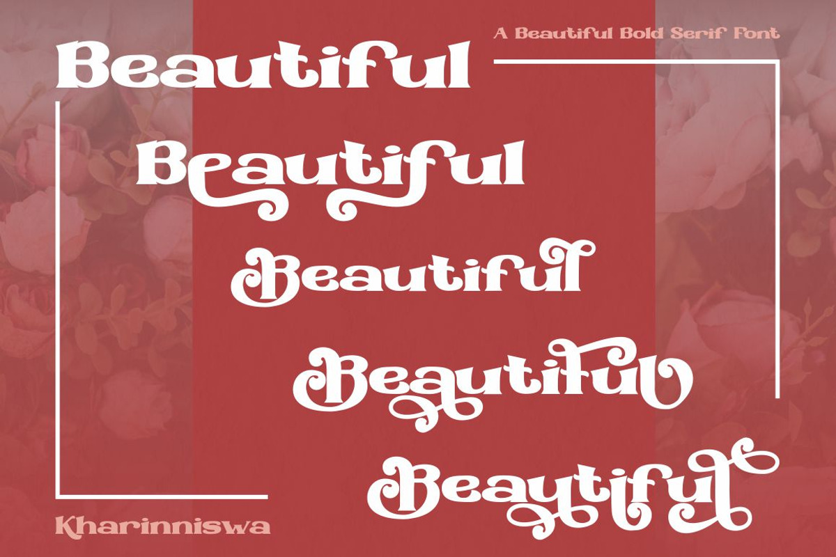 Kharinniswa - A Beautiful Bold Serif, a Serif Font by PutraCetol Studio (Photo 8 of 11)