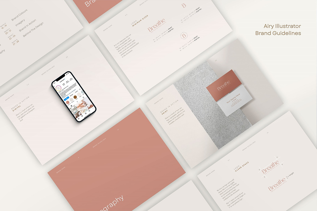 Breathe | Spa Brand Guidelines, a Branding & Logo Template by Naveera Aftab (Photo 5 of 5)
