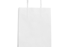 White paper shopping bag isolated, a Beauty & Fashion Photo by BOOCYS