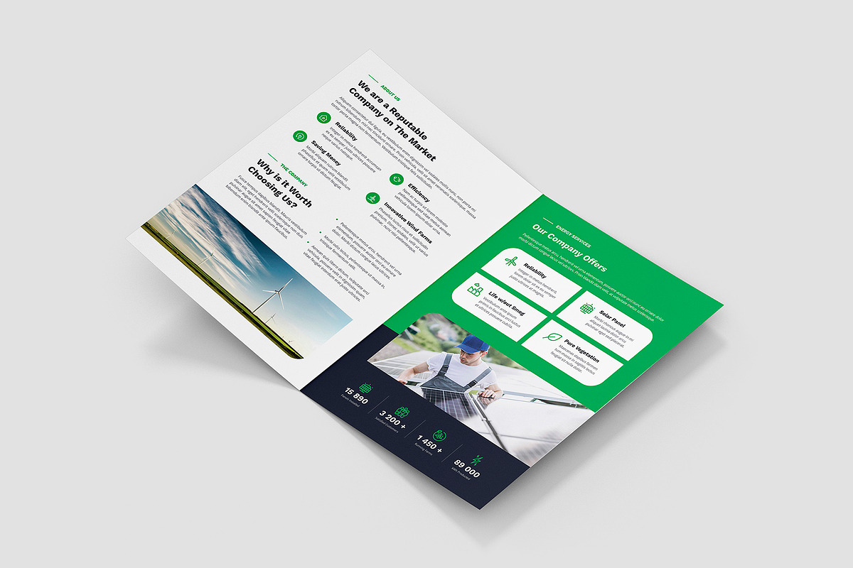 Solar Energy Brochure Bi-Fold Canva, a Brochure Template by artbart (Photo 4 of 8)