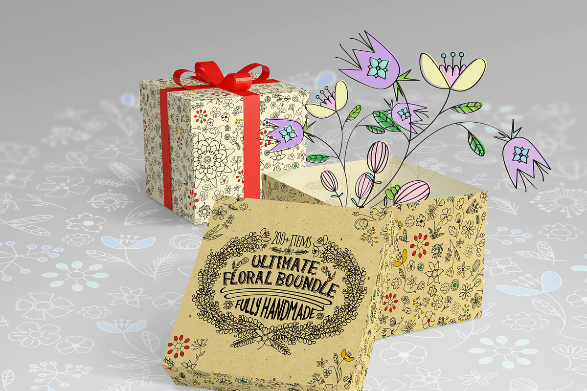 Hand-Drawn Vintage Floral DIY Kit, a Pattern Graphic by Oleg Ribar (Photo 9 of 11)