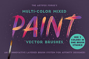 Multi-color, Mixed Paint Brushes, a Brush Add-On by The Artifex Forge (Thumbnail 1 of 9)