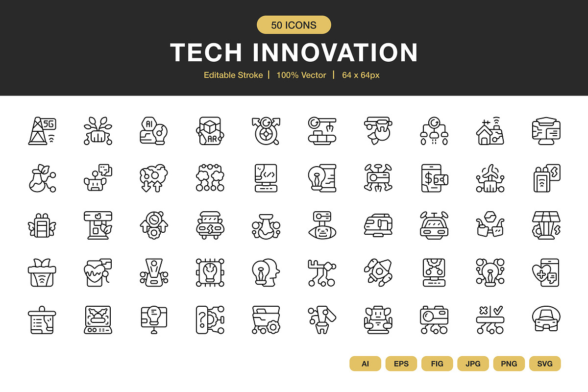 Tech Innovation Icons, an Icon by Spacepixel Creative