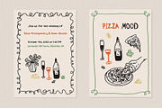 Whimsical Pizza & Wine Party set, a Food Illustration by Madiwaso (Thumbnail 10 of 11)